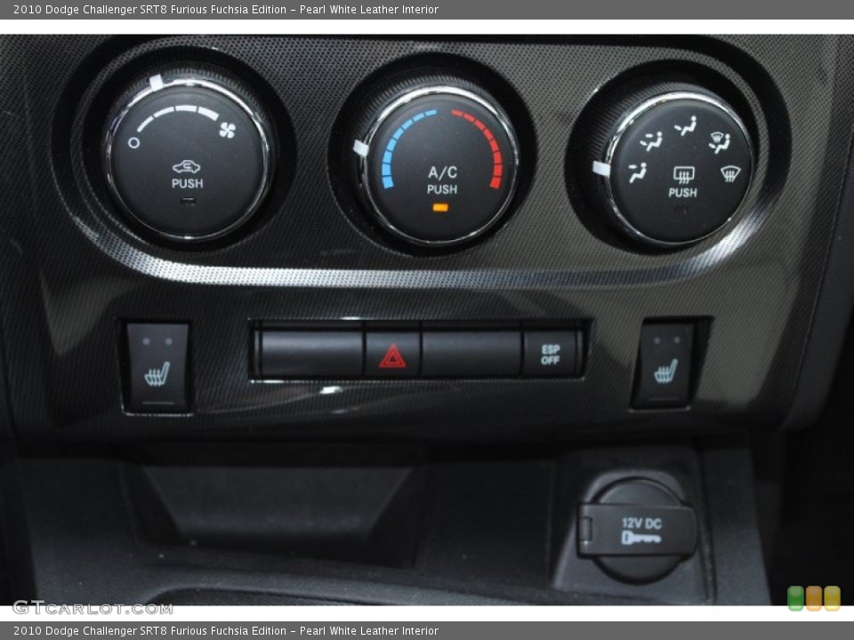 Pearl White Leather Interior Controls for the 2010 Dodge Challenger SRT8 Furious Fuchsia Edition #77468593