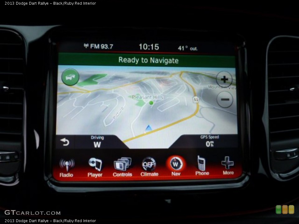 Black/Ruby Red Interior Navigation for the 2013 Dodge Dart Rallye #77468618