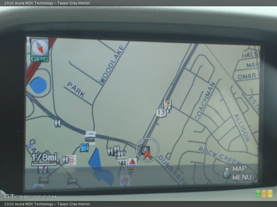 Taupe Gray Interior Navigation for the 2010 Acura MDX Technology #77468637