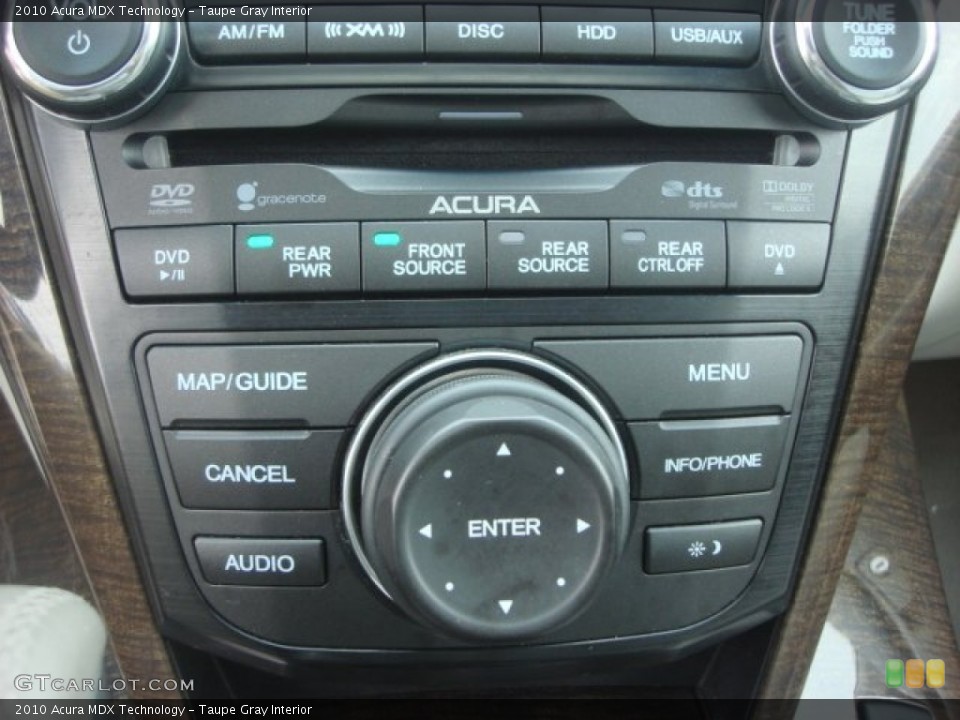 Taupe Gray Interior Controls for the 2010 Acura MDX Technology #77468691