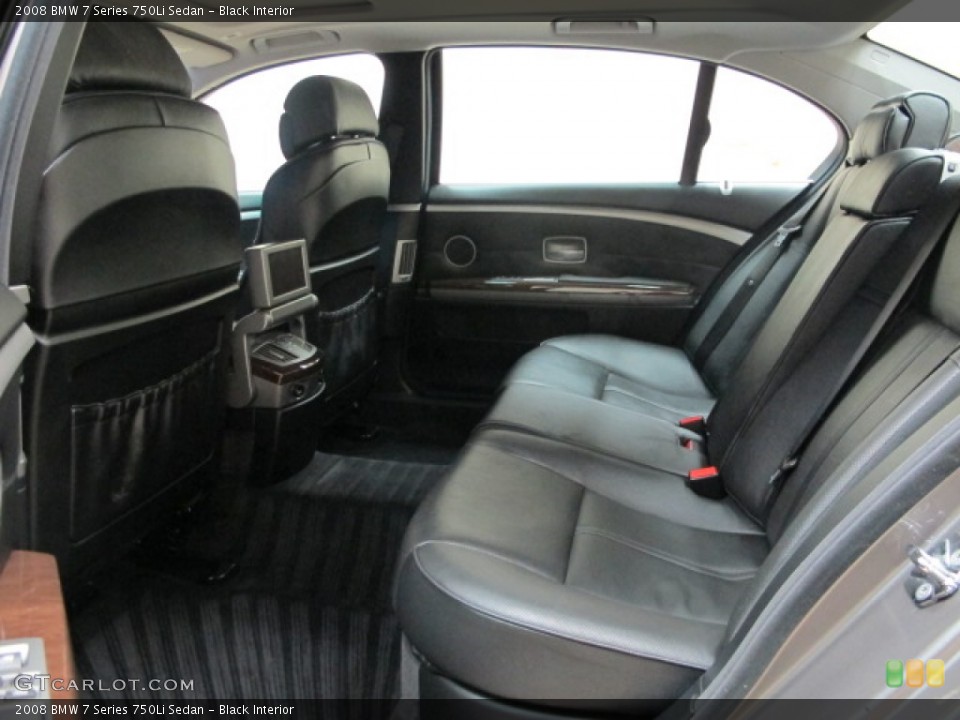 Black Interior Rear Seat for the 2008 BMW 7 Series 750Li Sedan #77468703