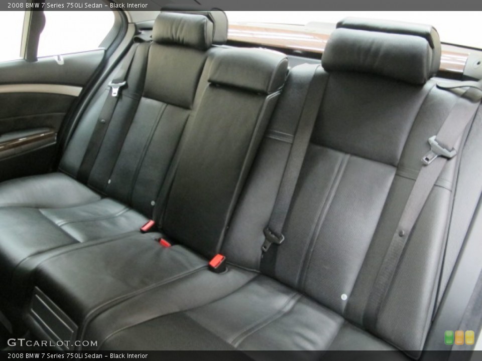 Black Interior Rear Seat for the 2008 BMW 7 Series 750Li Sedan #77468721