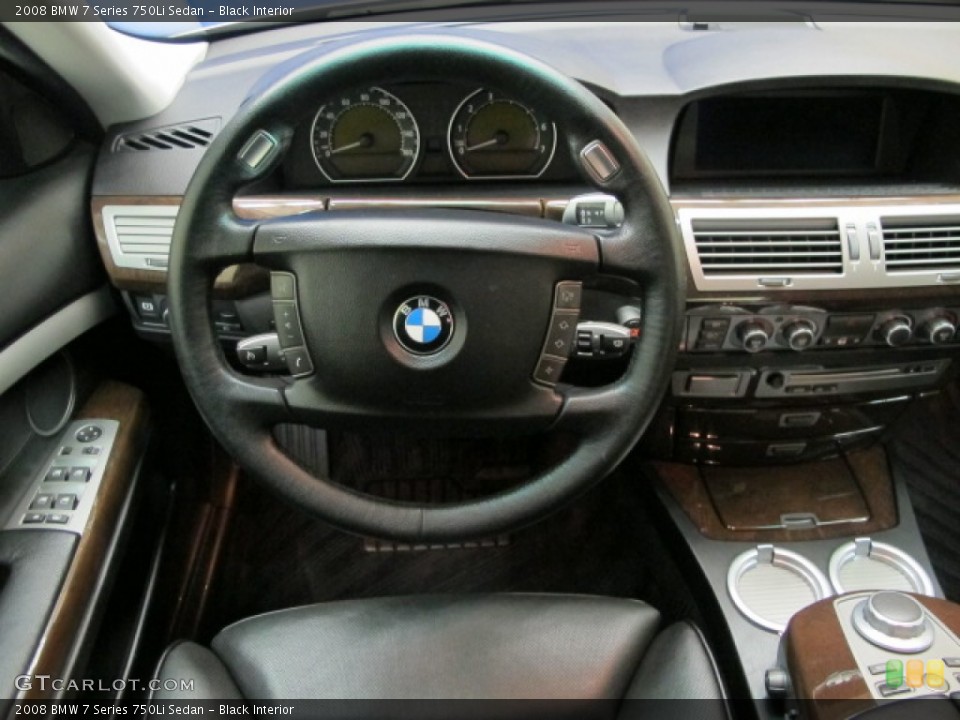 Black Interior Dashboard for the 2008 BMW 7 Series 750Li Sedan #77468811