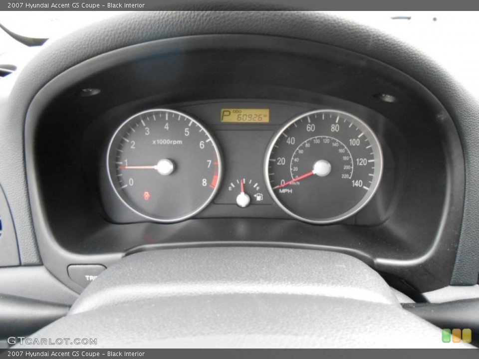 Black Interior Gauges for the 2007 Hyundai Accent GS Coupe #77470668