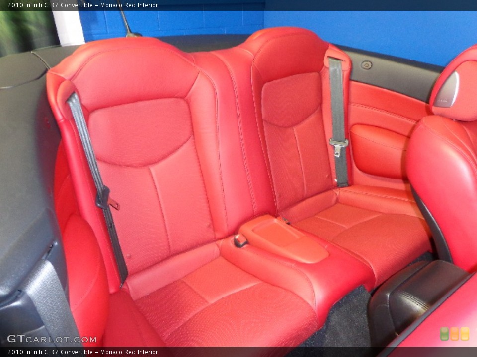 Monaco Red Interior Rear Seat for the 2010 Infiniti G 37 Convertible #77472177