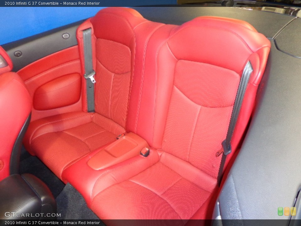 Monaco Red Interior Rear Seat for the 2010 Infiniti G 37 Convertible #77472213