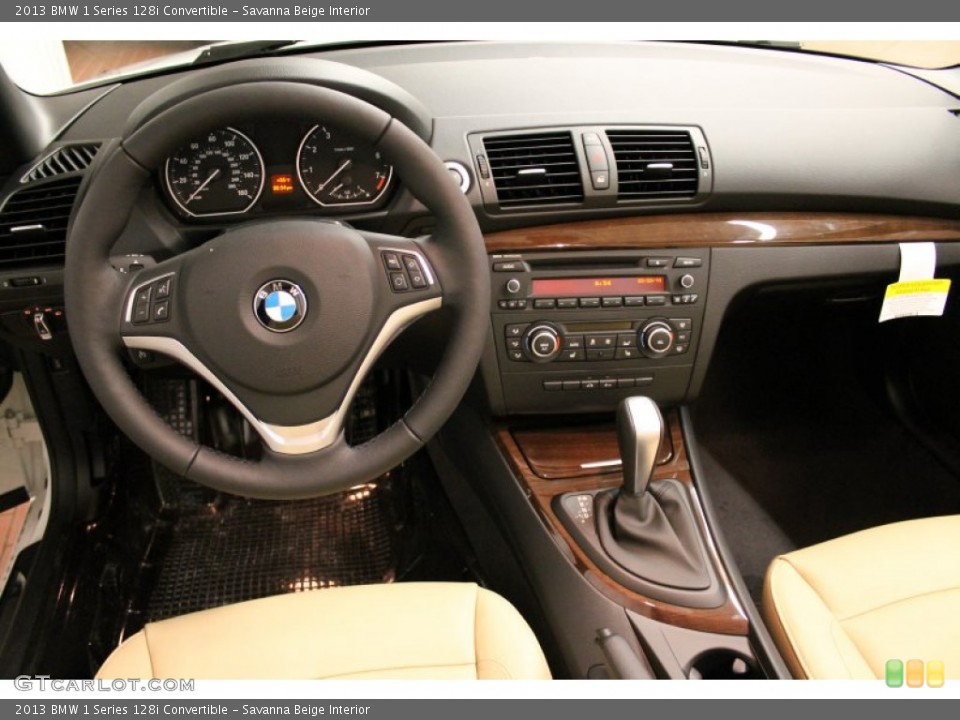 Savanna Beige Interior Dashboard for the 2013 BMW 1 Series 128i Convertible #77475887