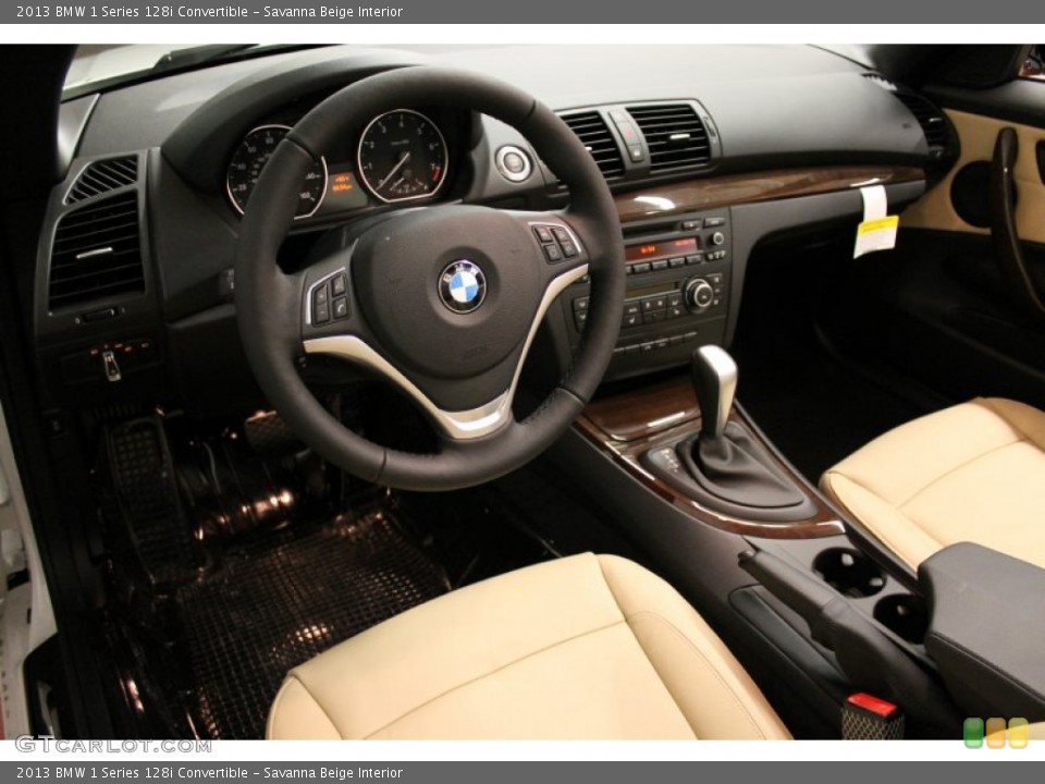 Savanna Beige Interior Prime Interior for the 2013 BMW 1 Series 128i Convertible #77475910