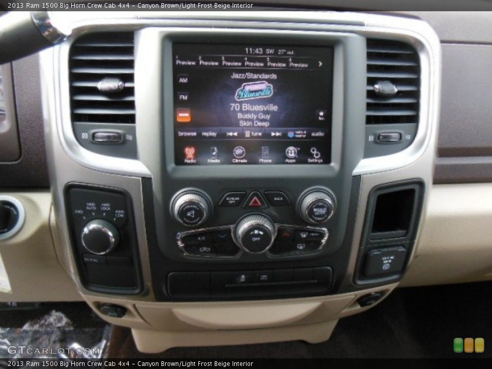 Canyon Brown/Light Frost Beige Interior Controls for the 2013 Ram 1500 Big Horn Crew Cab 4x4 #77481515