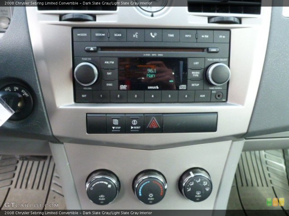 Dark Slate Gray/Light Slate Gray Interior Controls for the 2008 Chrysler Sebring Limited Convertible #77484401