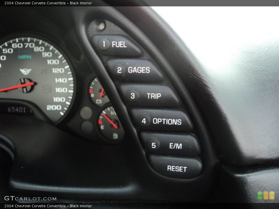 Black Interior Controls for the 2004 Chevrolet Corvette Convertible #77487861