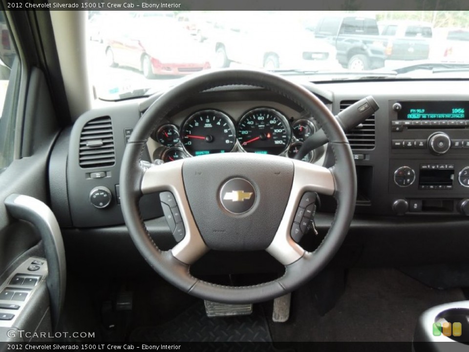 Ebony Interior Steering Wheel for the 2012 Chevrolet Silverado 1500 LT Crew Cab #77487912