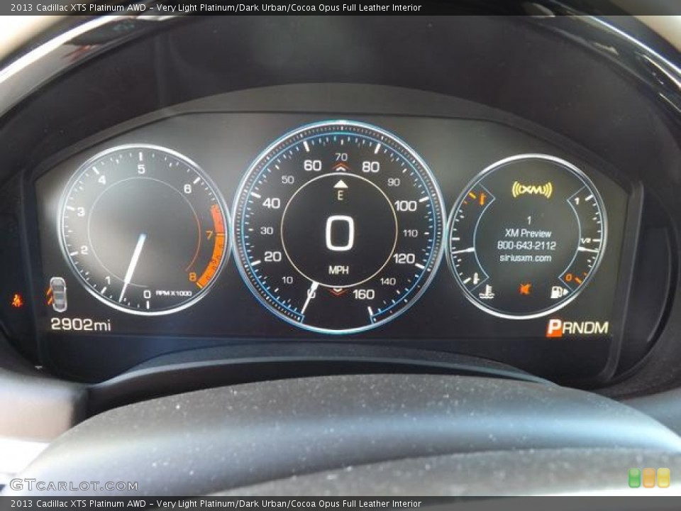 Very Light Platinum/Dark Urban/Cocoa Opus Full Leather Interior Gauges for the 2013 Cadillac XTS Platinum AWD #77488190