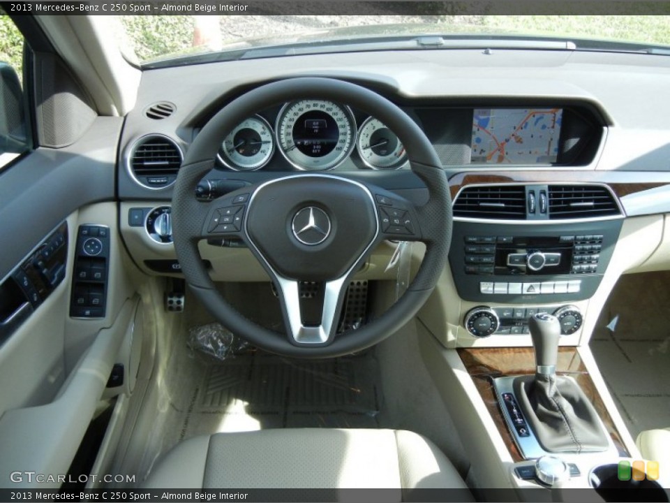 Almond Beige Interior Dashboard for the 2013 Mercedes-Benz C 250 Sport #77488426
