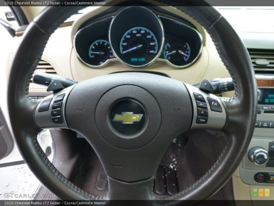Cocoa/Cashmere Interior Steering Wheel for the 2010 Chevrolet Malibu LTZ Sedan #77488602