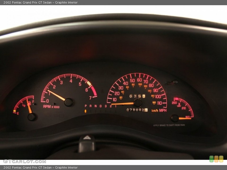 Graphite Interior Gauges for the 2002 Pontiac Grand Prix GT Sedan #77495643