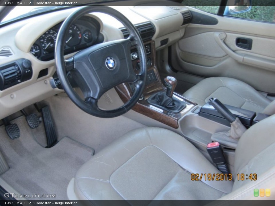 Beige Interior Prime Interior for the 1997 BMW Z3 2.8 Roadster #77497850