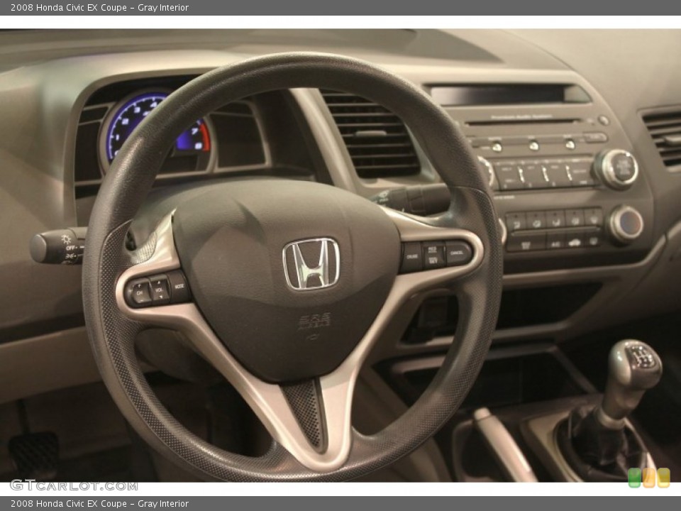 Gray Interior Steering Wheel for the 2008 Honda Civic EX Coupe #77498580