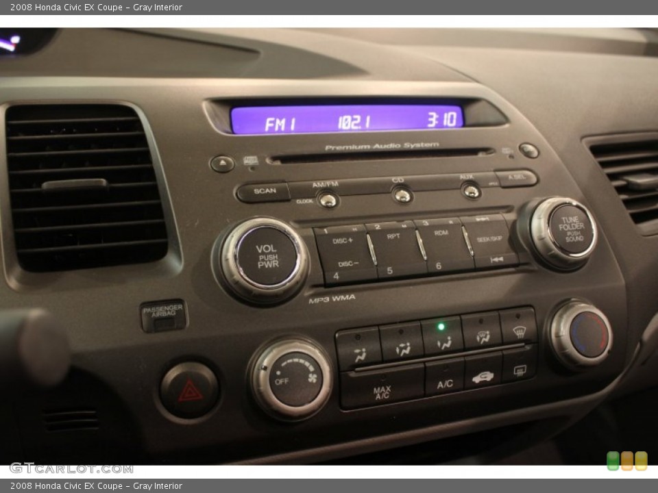 Gray Interior Controls for the 2008 Honda Civic EX Coupe #77498639