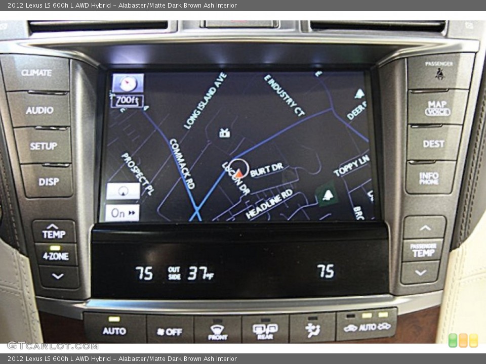 Alabaster/Matte Dark Brown Ash Interior Navigation for the 2012 Lexus LS 600h L AWD Hybrid #77499731