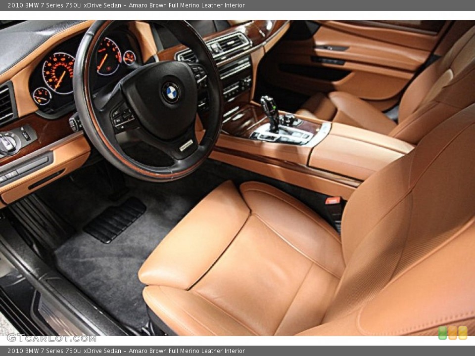 Amaro Brown Full Merino Leather Interior Prime Interior for the 2010 BMW 7 Series 750Li xDrive Sedan #77500181