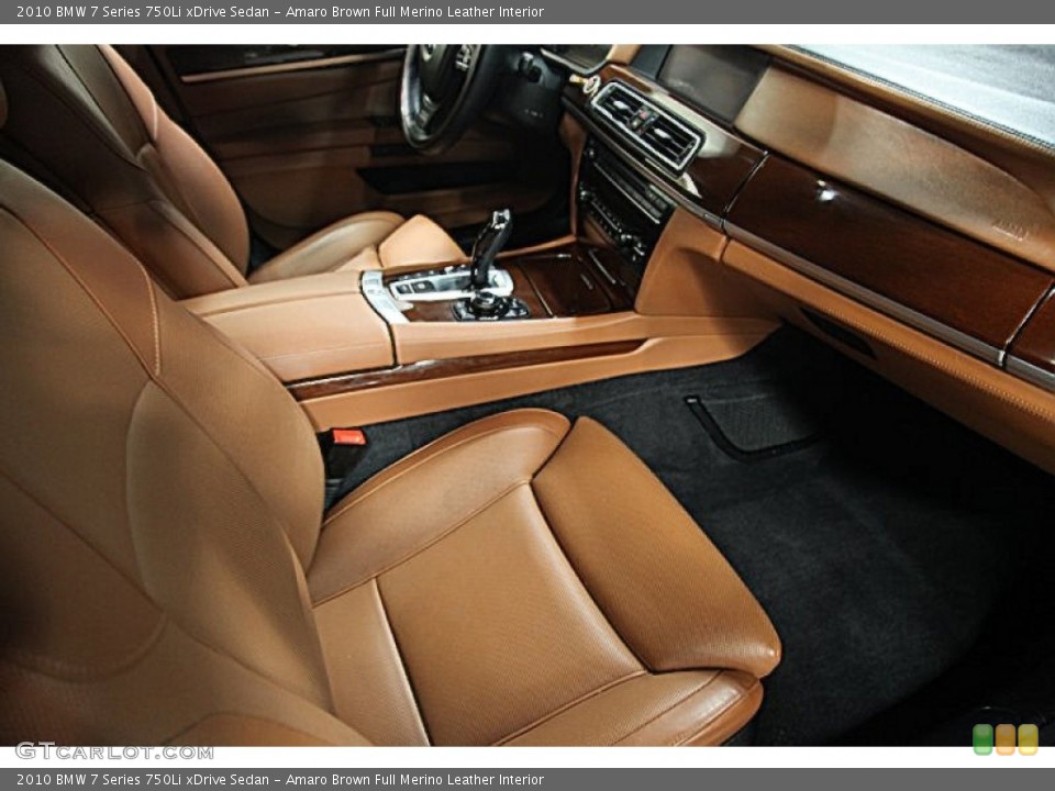 Amaro Brown Full Merino Leather Interior Photo for the 2010 BMW 7 Series 750Li xDrive Sedan #77500237