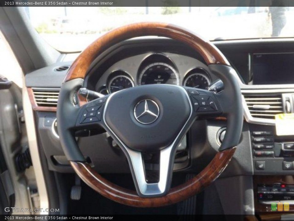 Chestnut Brown Interior Steering Wheel for the 2013 Mercedes-Benz E 350 Sedan #77502989