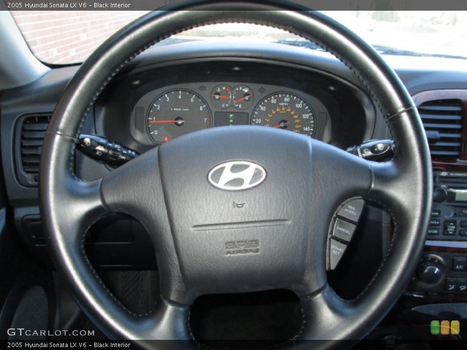 Black Interior Steering Wheel for the 2005 Hyundai Sonata LX V6 #77504498