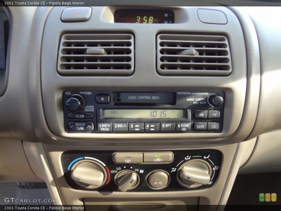 Pebble Beige Interior Controls for the 2001 Toyota Corolla CE #77505113