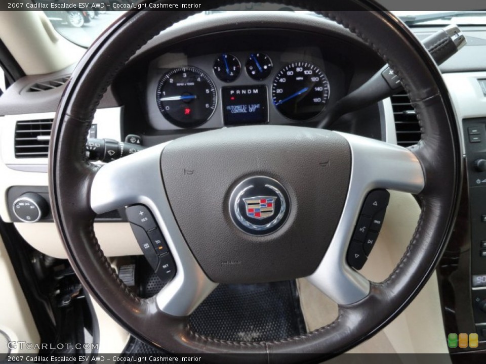 Cocoa/Light Cashmere Interior Steering Wheel for the 2007 Cadillac Escalade ESV AWD #77509355