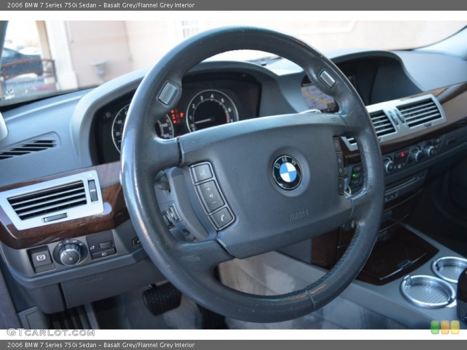 Basalt Grey/Flannel Grey Interior Steering Wheel for the 2006 BMW 7 Series 750i Sedan #77510465