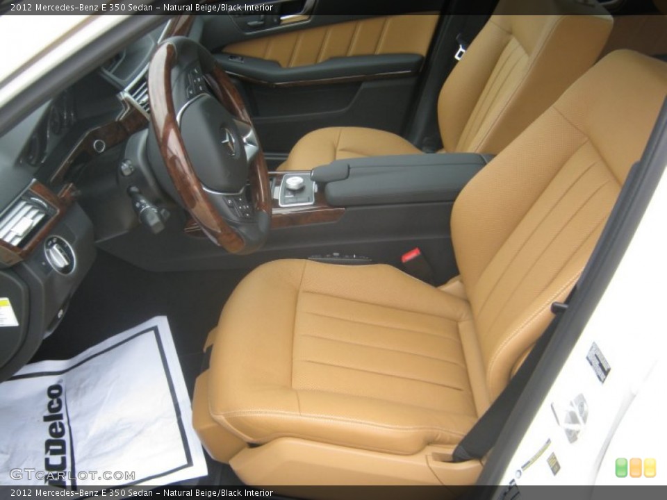 Natural Beige/Black Interior Front Seat for the 2012 Mercedes-Benz E 350 Sedan #77512170