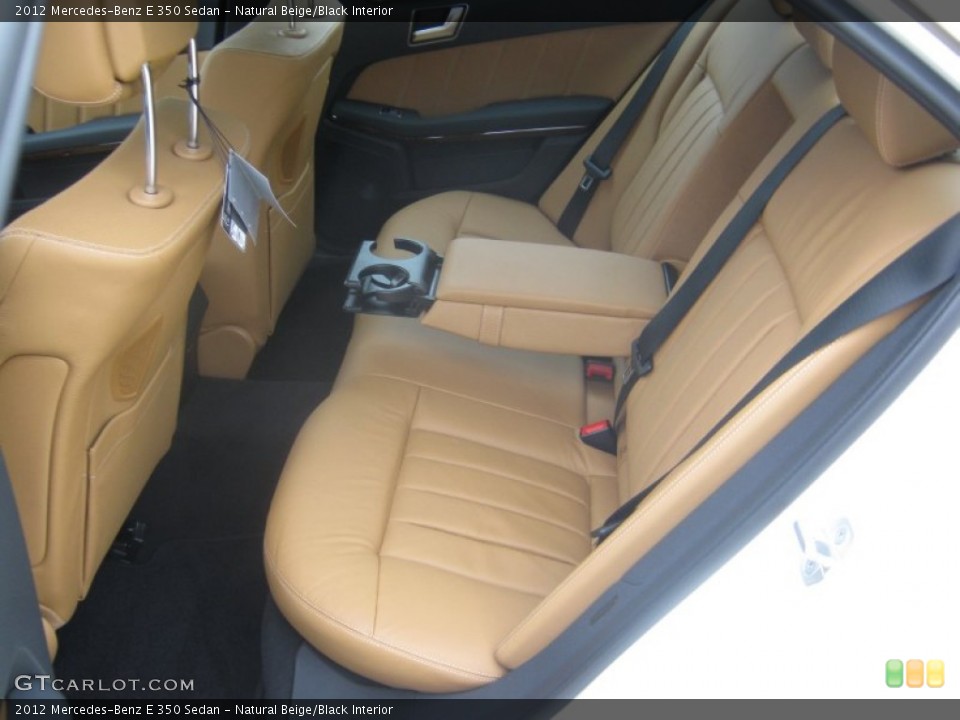 Natural Beige/Black Interior Rear Seat for the 2012 Mercedes-Benz E 350 Sedan #77512334