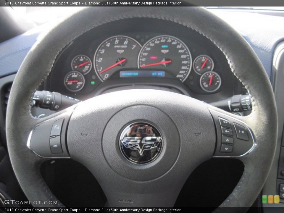 Diamond Blue/60th Anniversary Design Package Interior Steering Wheel for the 2013 Chevrolet Corvette Grand Sport Coupe #77514872