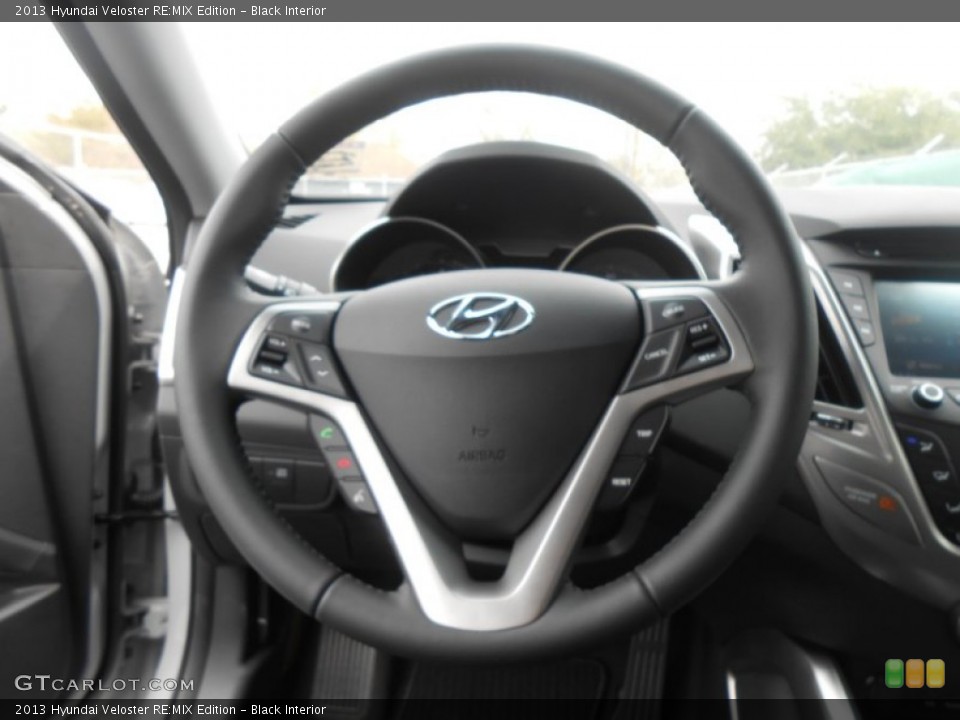 Black Interior Steering Wheel for the 2013 Hyundai Veloster RE:MIX Edition #77525318
