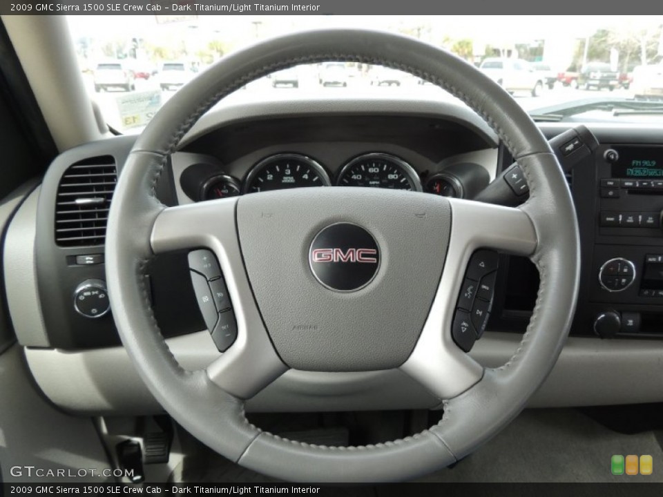 Dark Titanium/Light Titanium Interior Steering Wheel for the 2009 GMC Sierra 1500 SLE Crew Cab #77526518