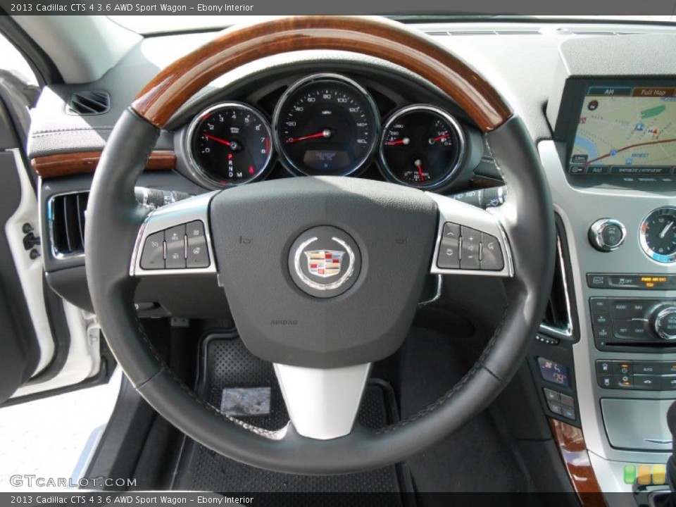 Ebony Interior Steering Wheel for the 2013 Cadillac CTS 4 3.6 AWD Sport Wagon #77526665