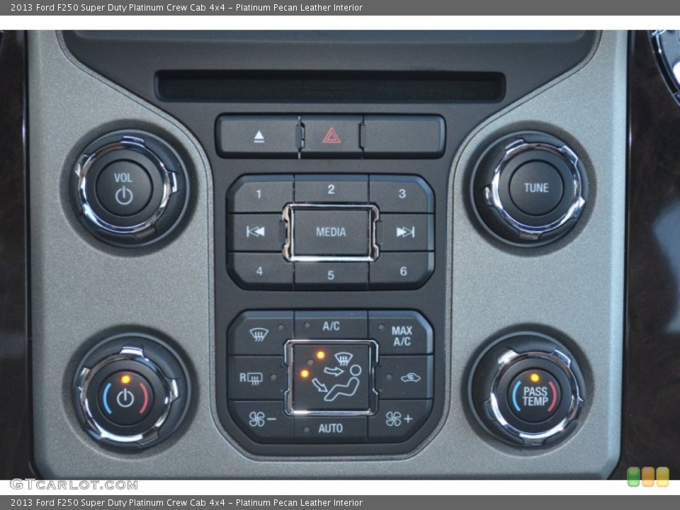 Platinum Pecan Leather Interior Controls for the 2013 Ford F250 Super Duty Platinum Crew Cab 4x4 #77528795