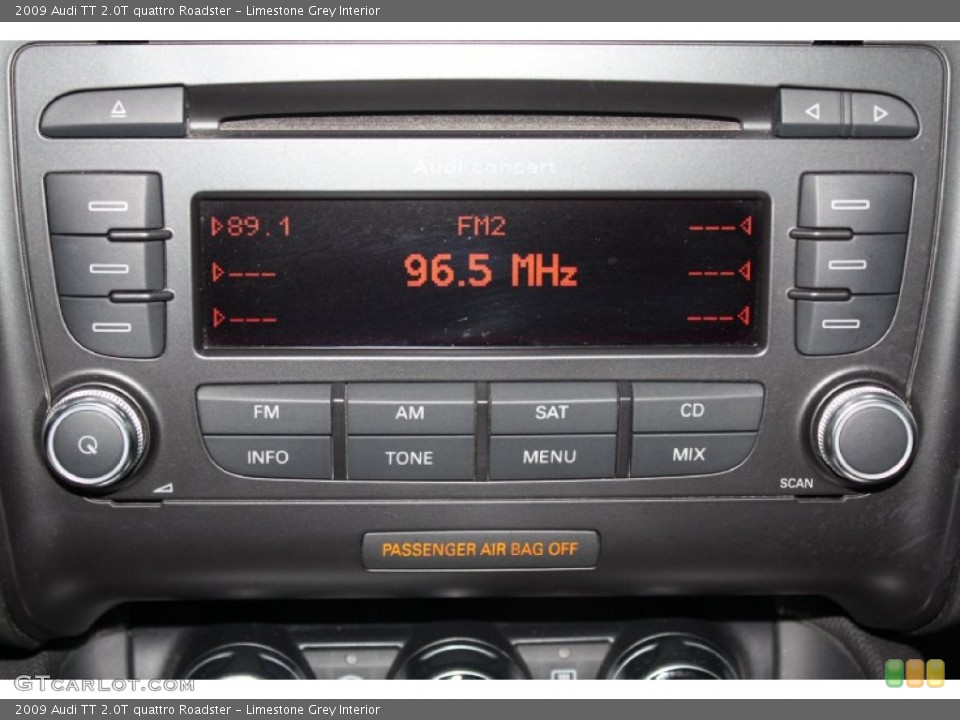 Limestone Grey Interior Audio System for the 2009 Audi TT 2.0T quattro Roadster #77531696