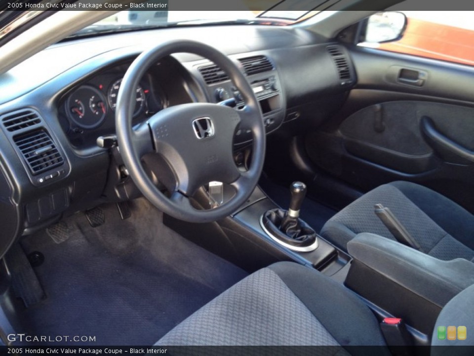 Black Interior Prime Interior for the 2005 Honda Civic Value Package Coupe #77533696
