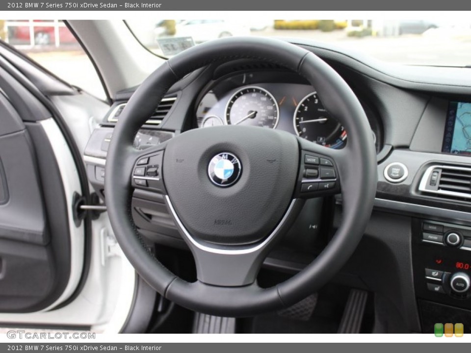 Black Interior Steering Wheel for the 2012 BMW 7 Series 750i xDrive Sedan #77538154