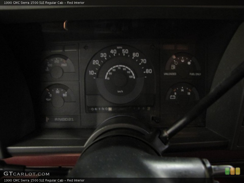 Red Interior Gauges for the 1990 GMC Sierra 1500 SLE Regular Cab #77539442