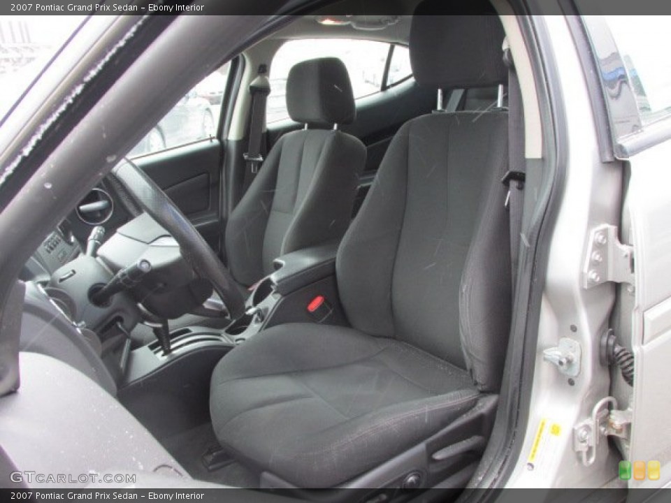Ebony Interior Front Seat for the 2007 Pontiac Grand Prix Sedan #77541092