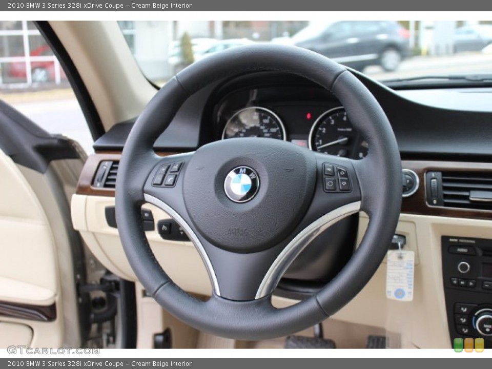 Cream Beige Interior Steering Wheel for the 2010 BMW 3 Series 328i xDrive Coupe #77541908
