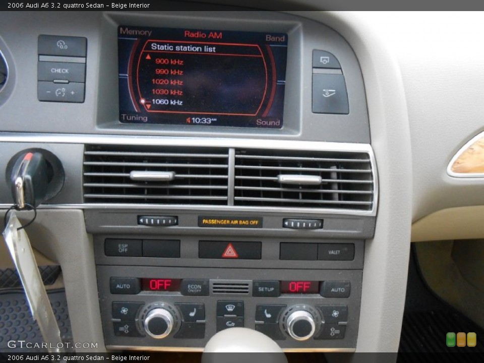 Beige Interior Controls for the 2006 Audi A6 3.2 quattro Sedan #77542829