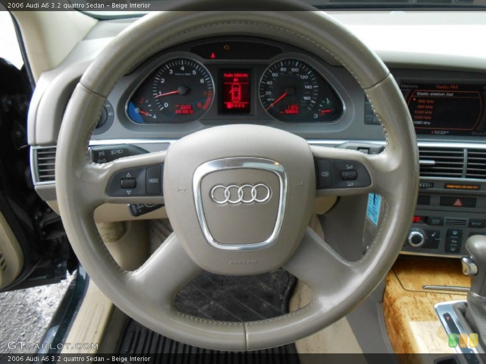 Beige Interior Steering Wheel for the 2006 Audi A6 3.2 quattro Sedan #77542863