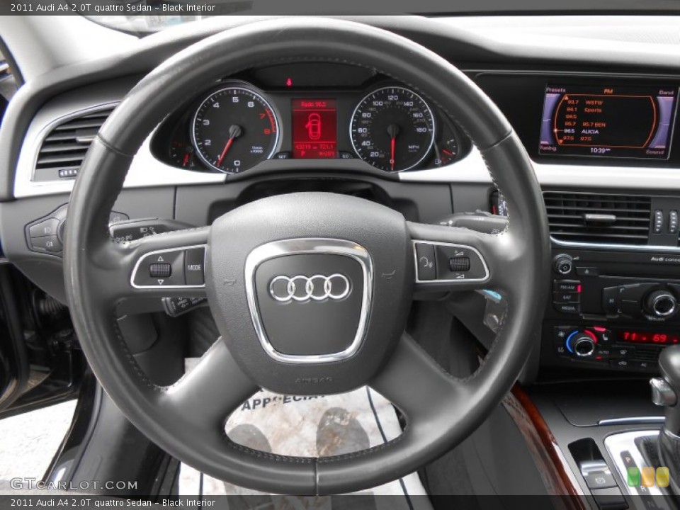 Black Interior Steering Wheel for the 2011 Audi A4 2.0T quattro Sedan #77543564