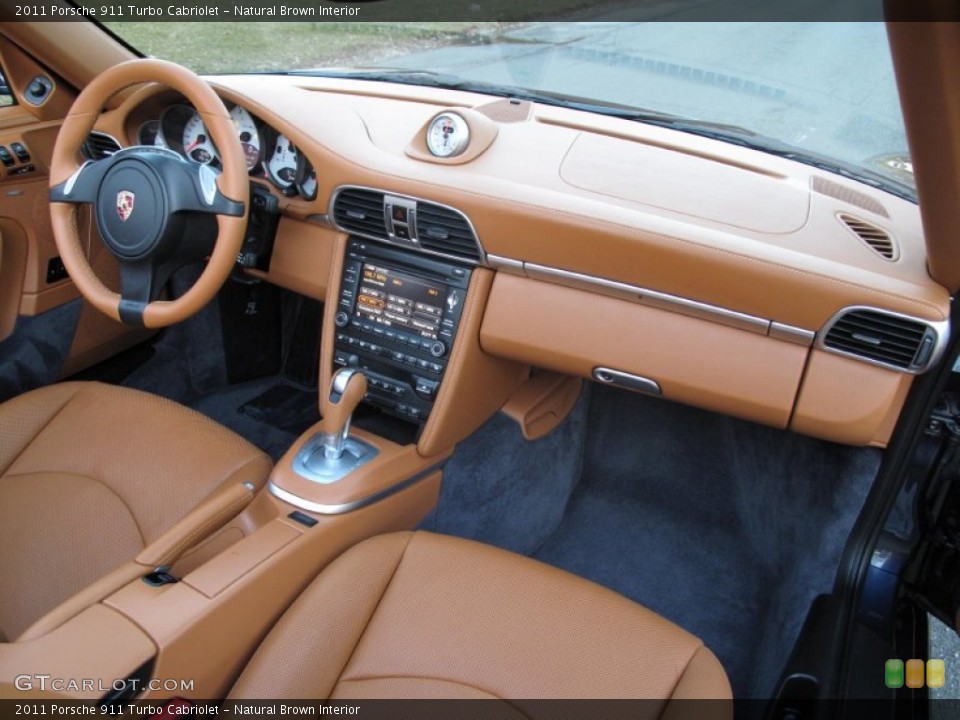 Natural Brown Interior Dashboard for the 2011 Porsche 911 Turbo Cabriolet #77544366