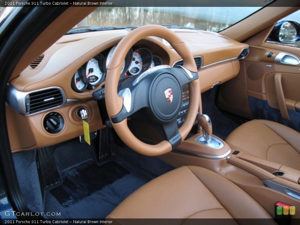 Natural Brown Interior Prime Interior for the 2011 Porsche 911 Turbo Cabriolet #77544407