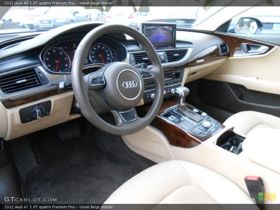 Velvet Beige Interior Prime Interior for the 2012 Audi A7 3.0T quattro Premium Plus #77545040